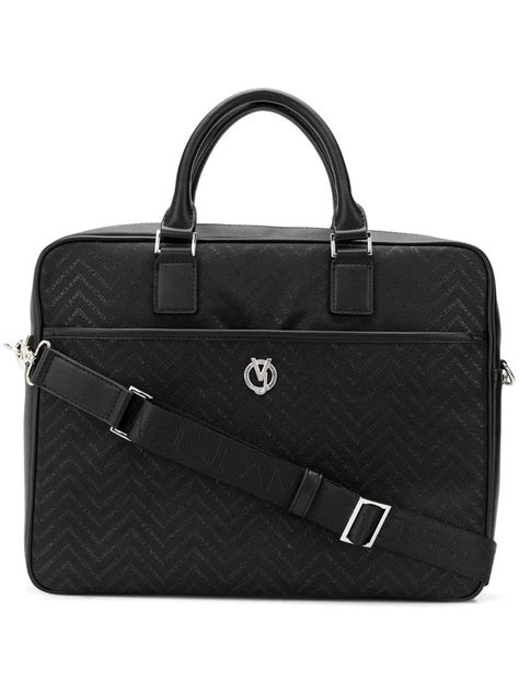 versace jeans chevron monogram briefcase